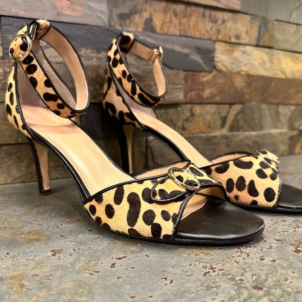 2/$10 or 3/$12 ❤️ Audrey Brooke 9.5 Leopard Print Ankle Strap Heels Shoes
